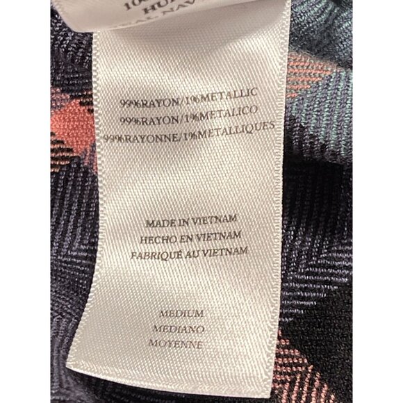 Rails Hunter Plaid Flannel Shirt Teal Navy Pink Gold Lurex Medium - Picture 10 of 11